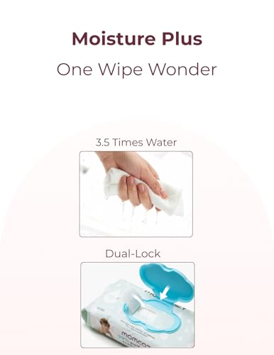 Momcozy extra large, 99% water based, unscented and hypoallergenic baby wipes for sensitive skin