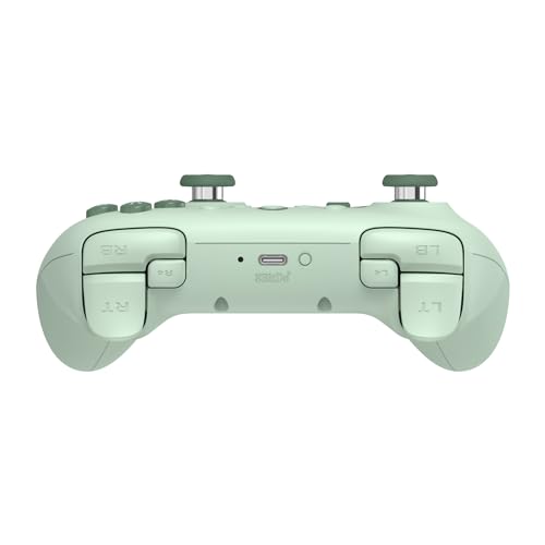 8bitdo ultimate 2c wireless controller for windows pc and android with 1000hz polling rate, hall effect joysticks and triggers, and remappable l4/r4 bumpers in green