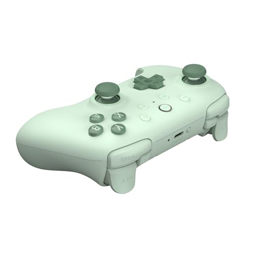 8bitdo ultimate 2c wireless controller for windows pc and android with 1000hz polling rate, hall effect joysticks and triggers, and remappable l4/r4 bumpers in green