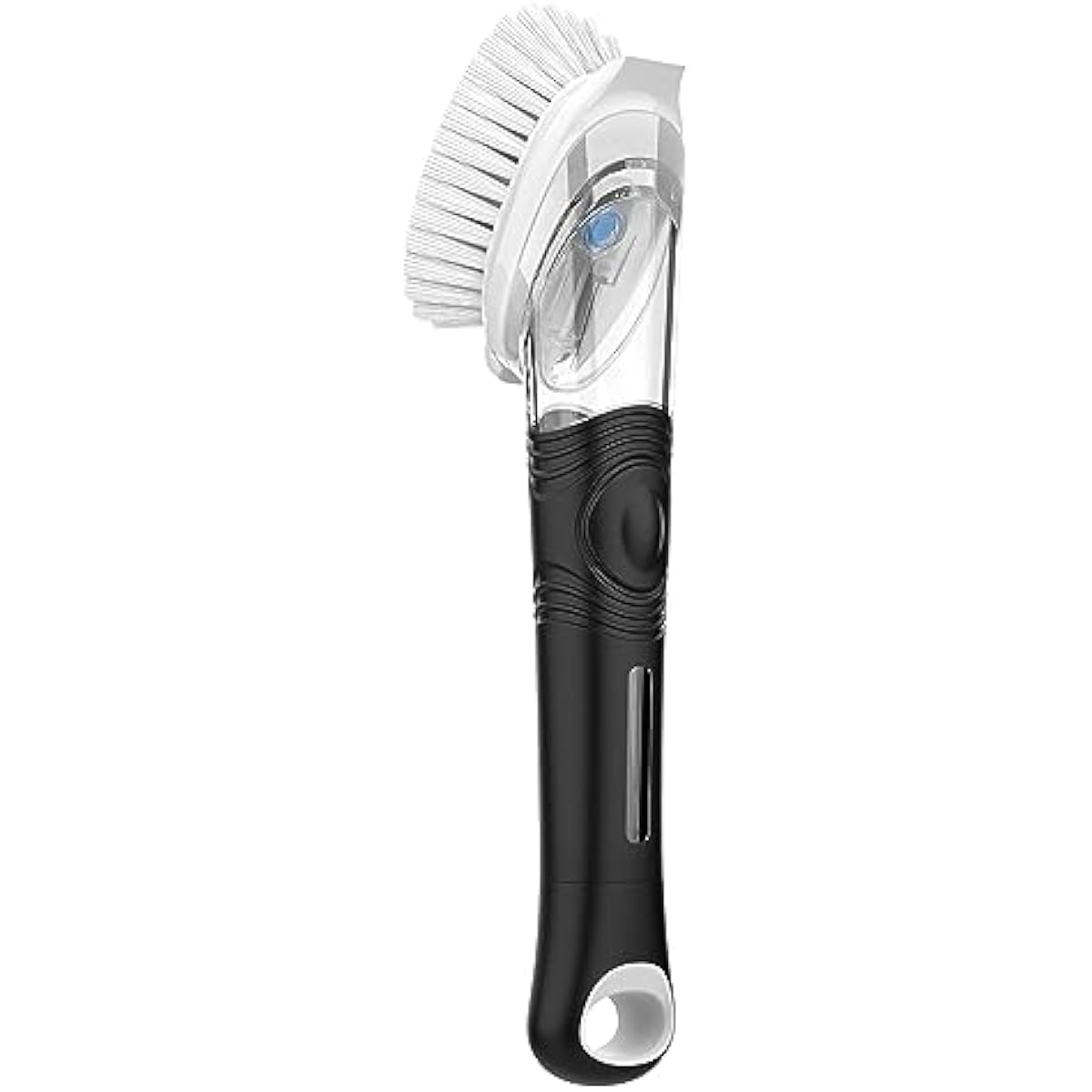 Mr Siga Soap Dispensing Dish Brush for Pot Pan Sink Cleaning with Built-in Scraper, Black