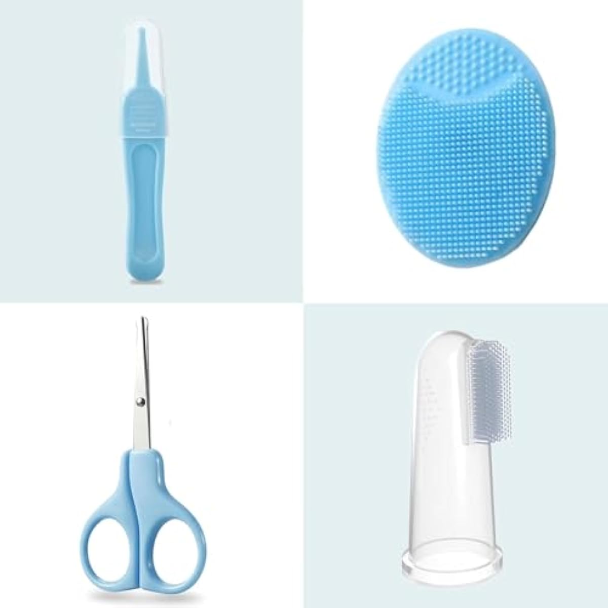 PandaEar Baby Blue Safety Kit for Newborns and Toddlers with Comb, Brush, and More