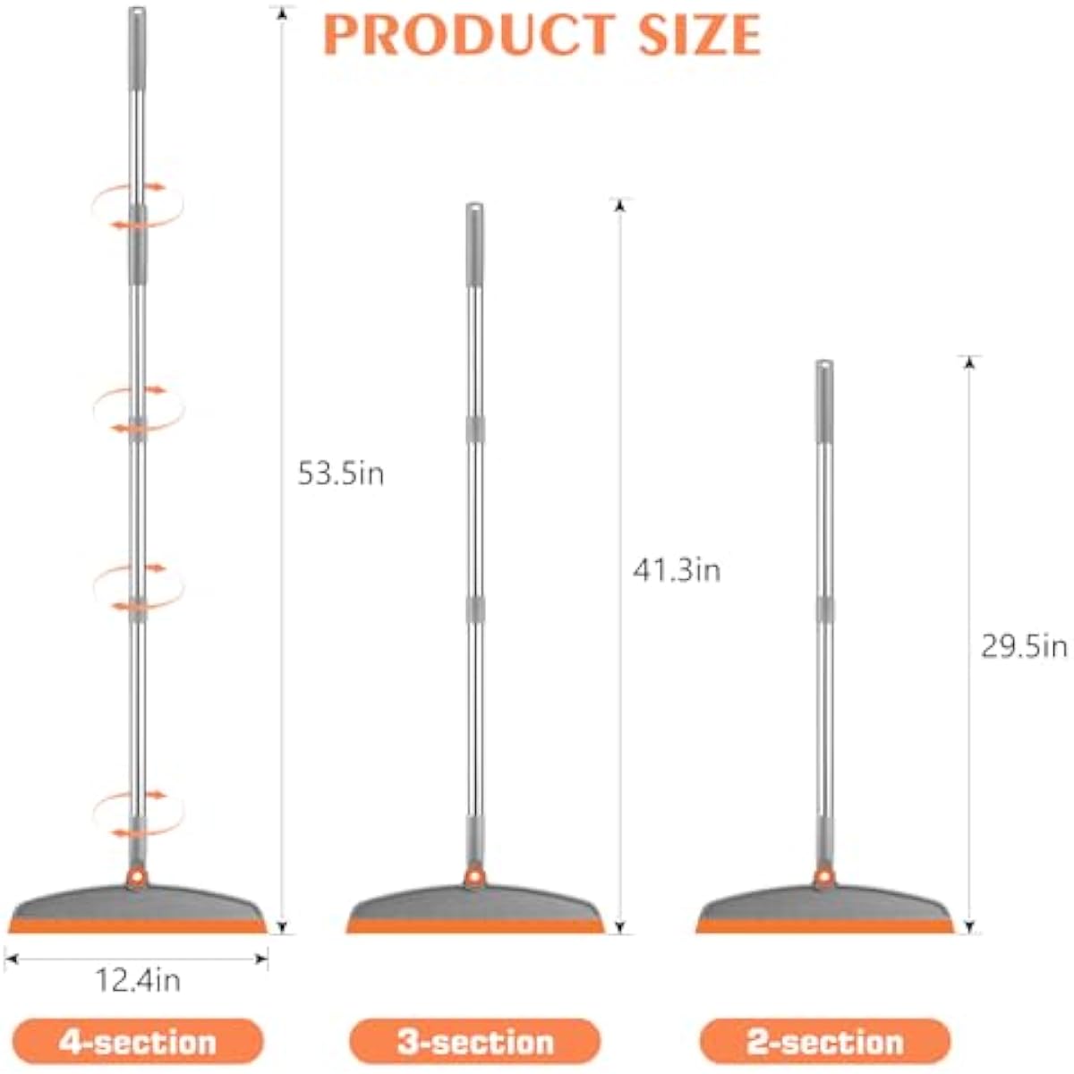 54 inch adjustable multifunction silicone floor squeegee broom for bathroom kitchen tile pet hair cleaning