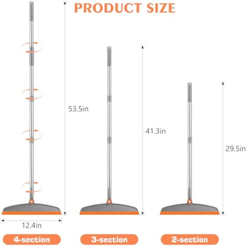 54 inch adjustable multifunction silicone floor squeegee broom for bathroom kitchen tile pet hair cleaning
