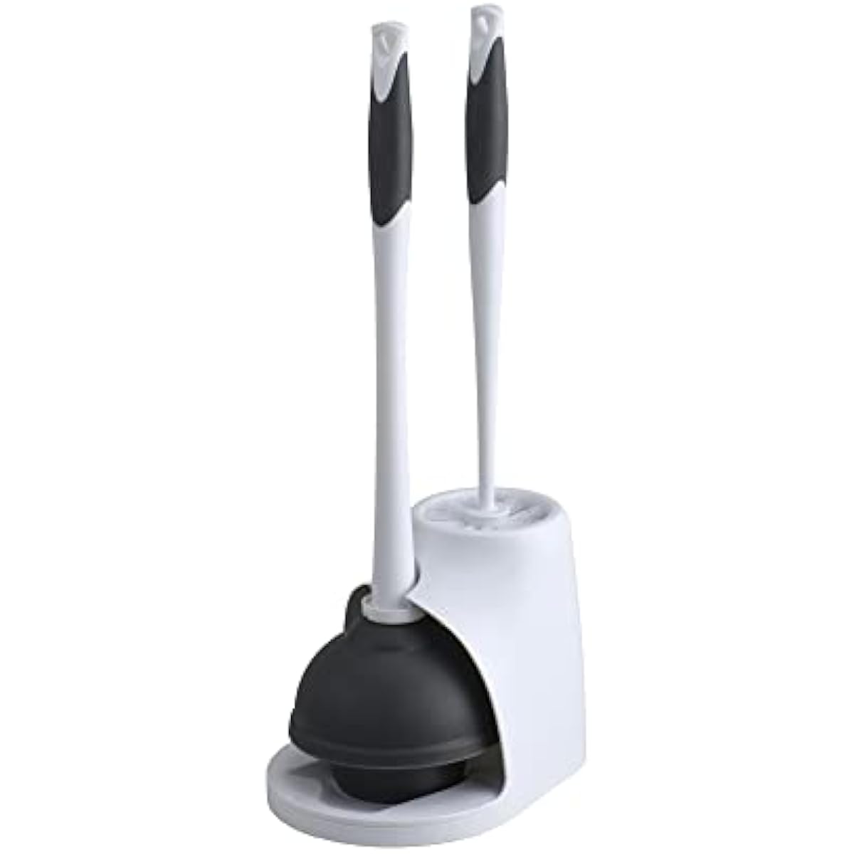 Clorox Toilet Plunger and Bowl Brush Combo with Discreet Caddy - Durable Cleaning Tools for Bathrooms