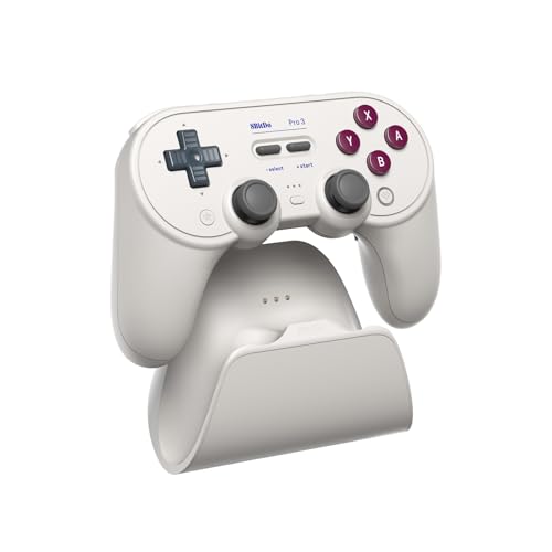 8Bitdo Pro 3 Bluetooth Controller for Switch/Switch 2 with TMR Joysticks, Swappable ABXY Buttons, and Charging Dock