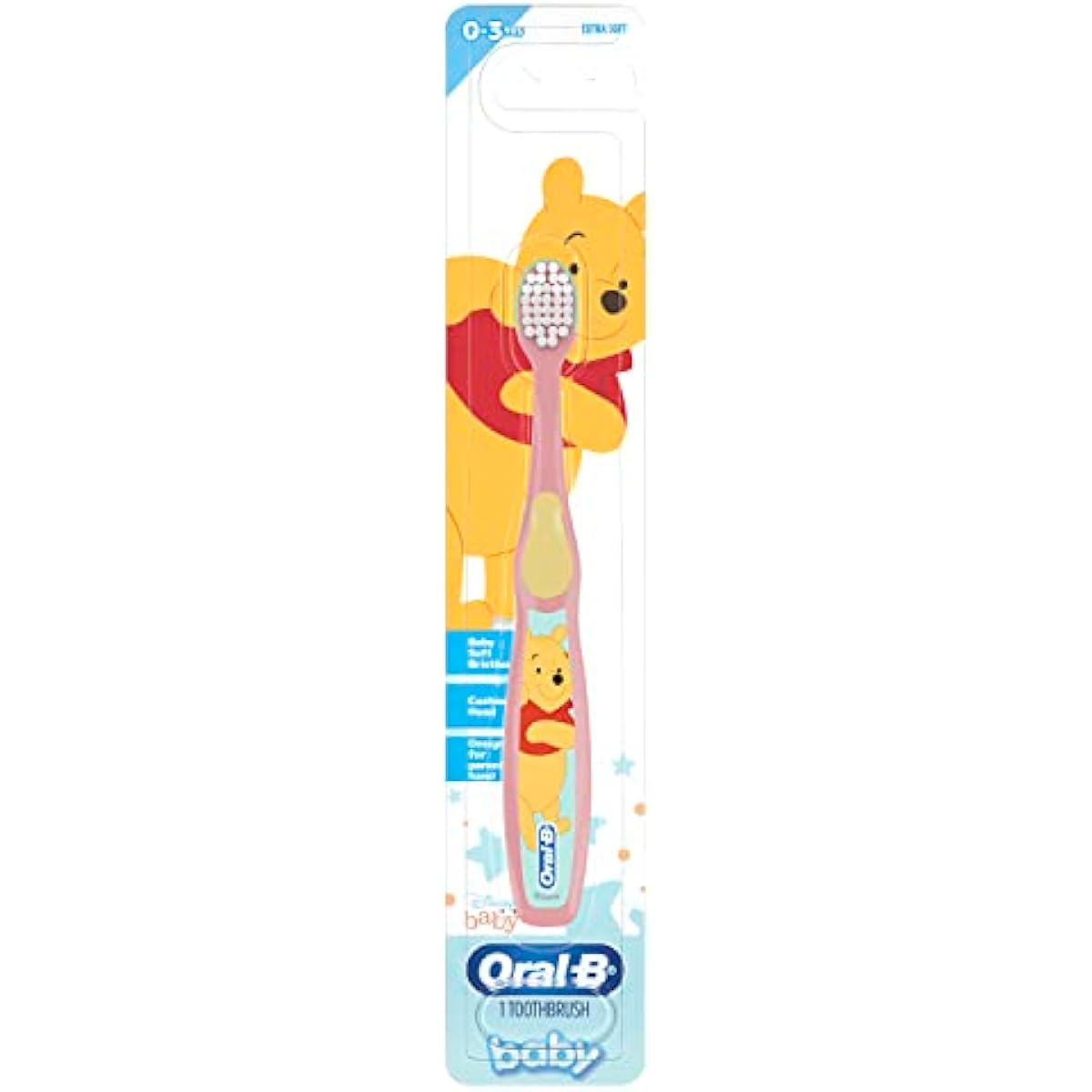 oral-b baby toothbrush pooh 0-3 years baby soft bristles manual 1 count