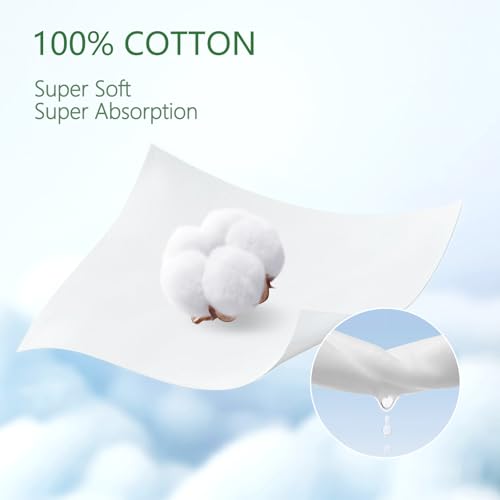 100% Cotton, 99% Purified Water, Hypoallergenic Mini Wet Wipes, Unscented, 56 Count for Travel Essentials