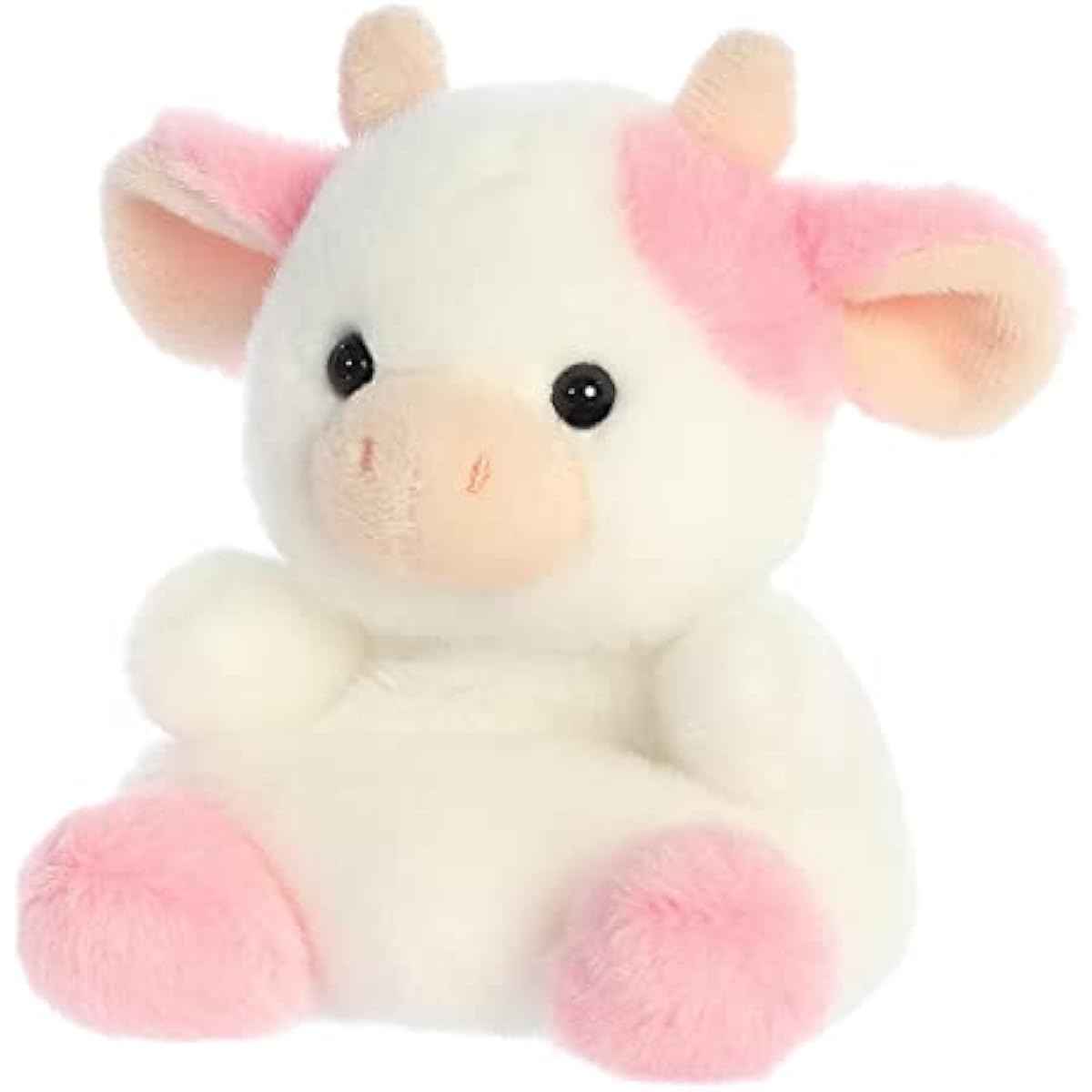 Aurora® Adorable Palm Pals™ Belle Strawberry Cow™ Stuffed Animal - Fun Collectible Plush for Kids and Adult Collectors - Perfect for Decorating Rooms and Birthday Gifts - Pink 6 Inches