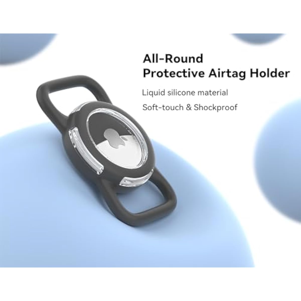 waterproof airtag holder for dog collar soft full-body protective airtag holder for dog cat collars black regular