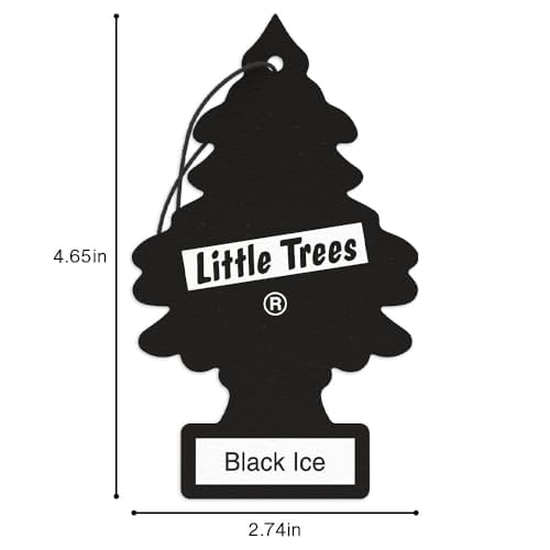 LITTLE TREES Car Air Freshener | Hanging Tree Provides Long Lasting Scent for Auto and Home | Black Ice, 24 Air Fresheners
