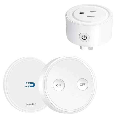 LoraTap Mini Remote Control Outlet Plug Adapter, 656ft Range Wireless Light Switch for Household Appliances, No Hub Required, 10A/1100W, White