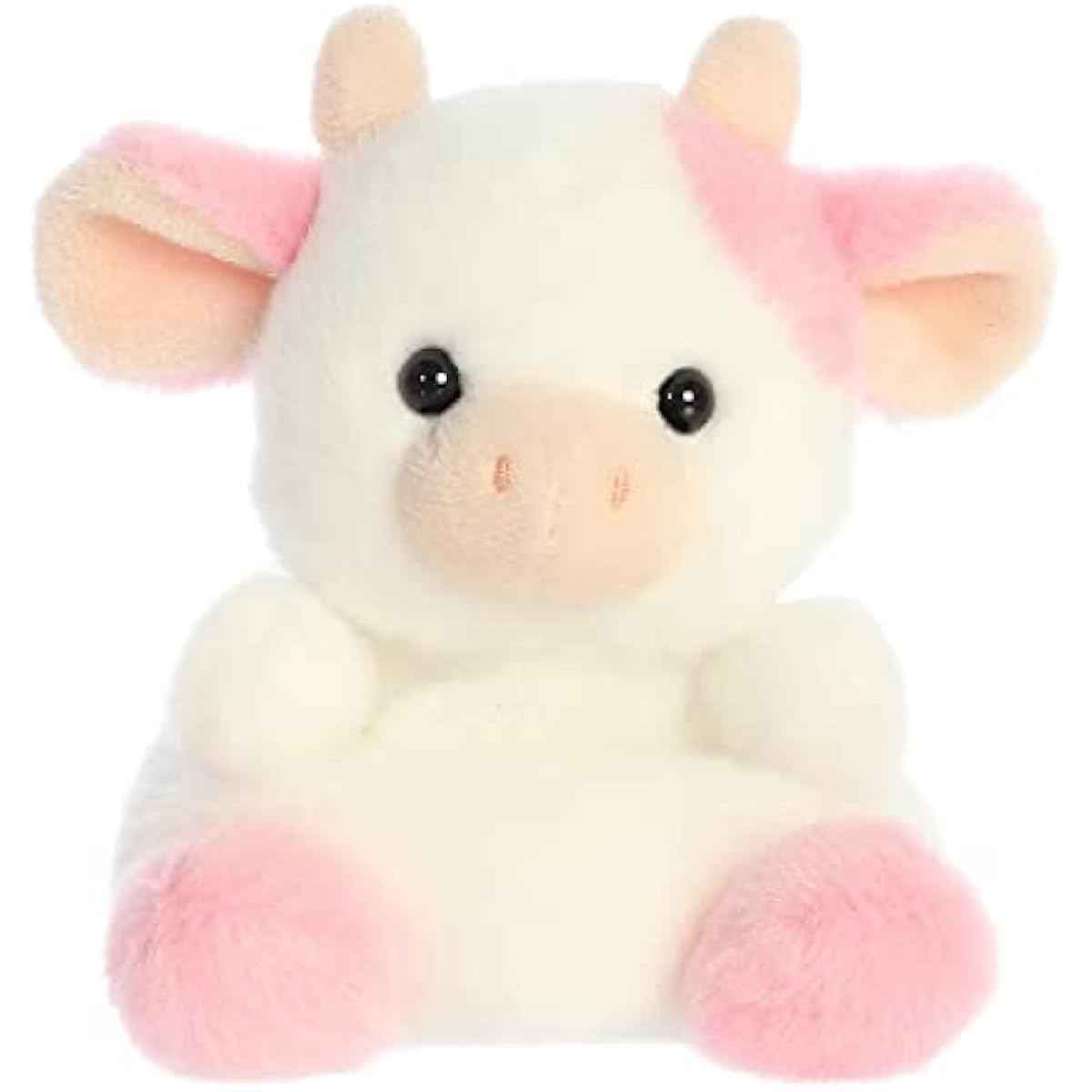 Aurora® Adorable Palm Pals™ Belle Strawberry Cow™ Stuffed Animal - Fun Collectible Plush for Kids and Adult Collectors - Perfect for Decorating Rooms and Birthday Gifts - Pink 6 Inches