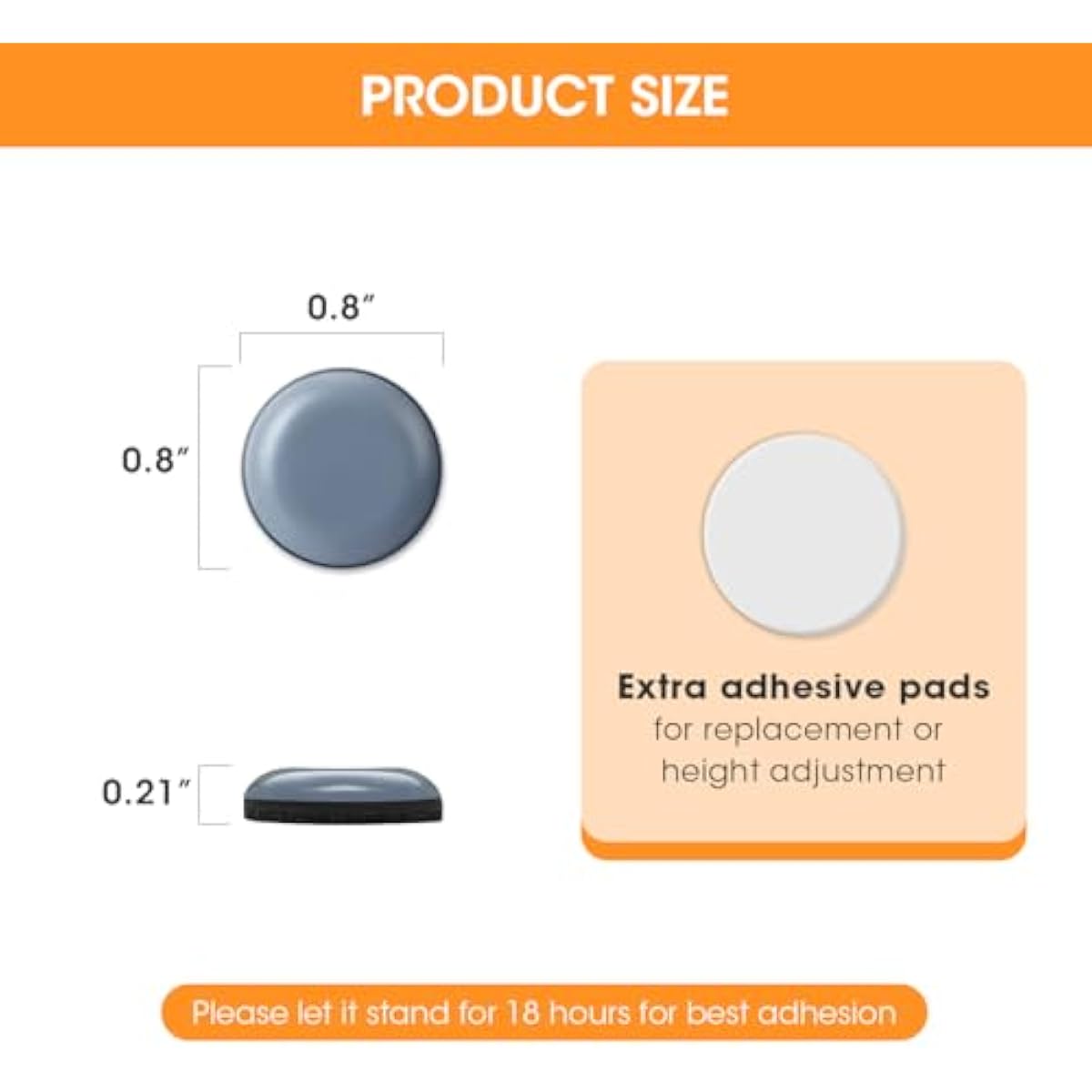 aieve 8 Pcs Appliance Sliders Small Self Adhesive Casters for Countertop