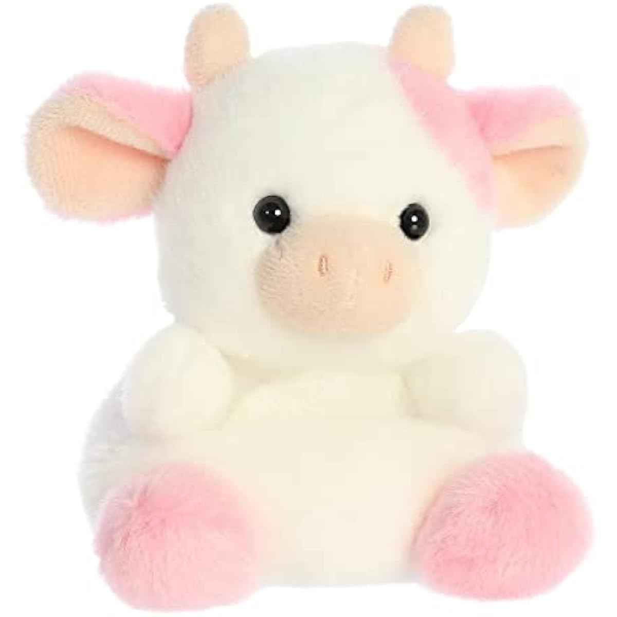 Aurora® Adorable Palm Pals™ Belle Strawberry Cow™ Stuffed Animal - Fun Collectible Plush for Kids and Adult Collectors - Perfect for Decorating Rooms and Birthday Gifts - Pink 6 Inches