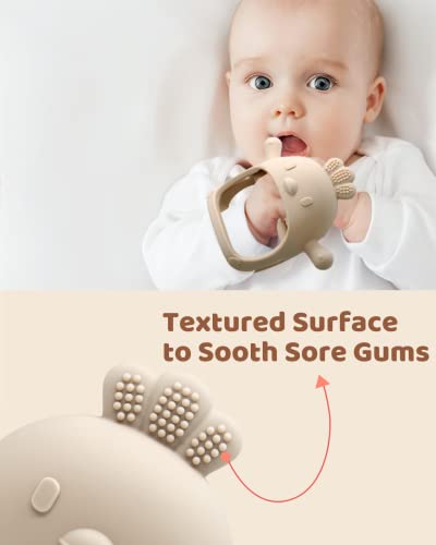 2-pack ChooKaChoo silicone teething mitten for babies over 3 months, anti-dropping, BPA free