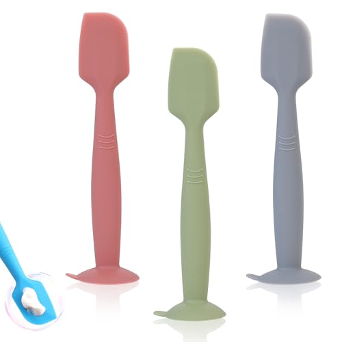 Red, Green, and Grey Baby Diaper Cream Spatula Applicators 3 Pack Soft Silicone