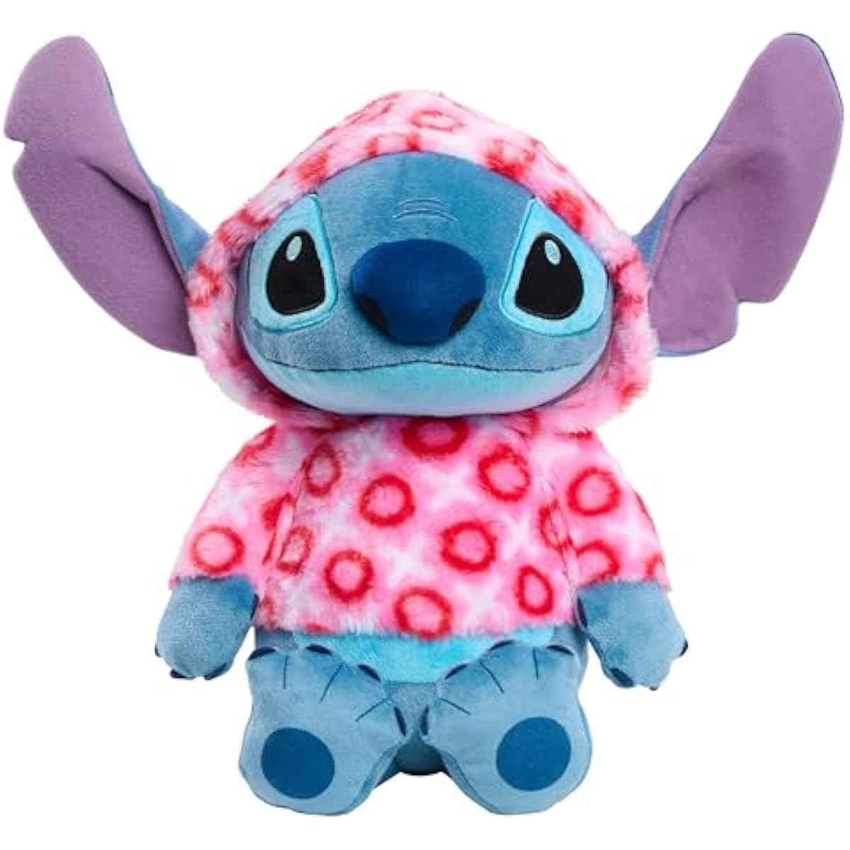 Disney Stitch Large 13-inch Valentines Heart Hoodie Plush Stuffed Animal, Soft & Huggable, Toy for Fans, Girls, Boys, Ages 2 and Up by Just Play