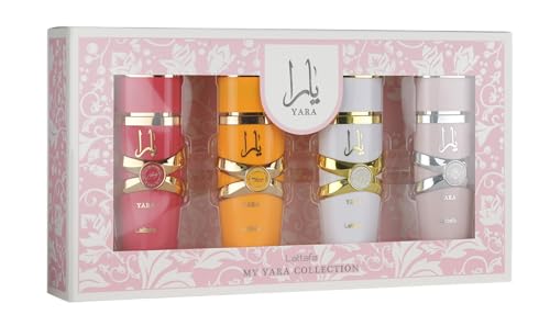Lattafa my yara collection 4-piece eau de parfum gift set with yara, yara moi, yara tous, and yara candy for women