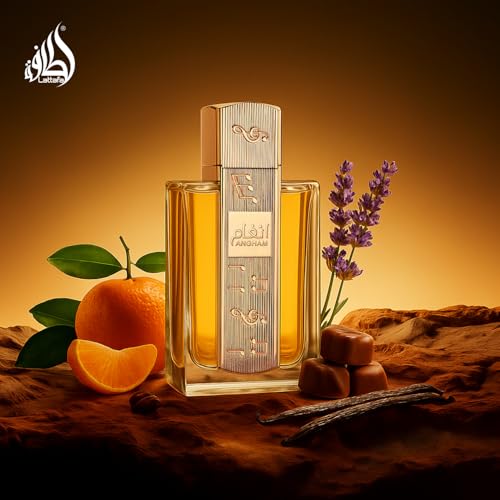 Lattafa Angham unisex fragrance, long-lasting, citrus, lavender, musk, amber, vanilla, 3.40 Ounce / 100 ml Eau de Parfum