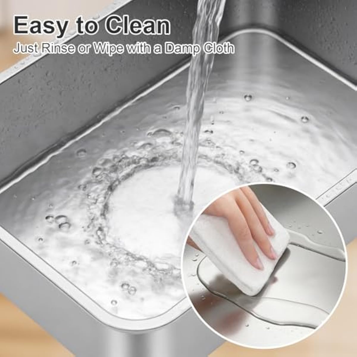 stainless steel metal cat litter box with high sides odor-free non-stick for indoor cats and kittens