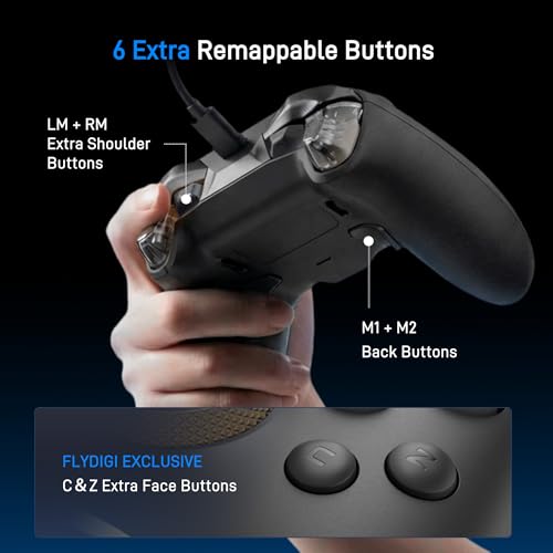 FLYDIGI VADER 5S Wired Controller for Xbox Series X|S, Xbox One, Windows 10/11, FORCEFLEX Adjustable Tension Joysticks, FORCESWITCH Triggers, 6 Remappable Buttons, 3.5mm Audio Jack