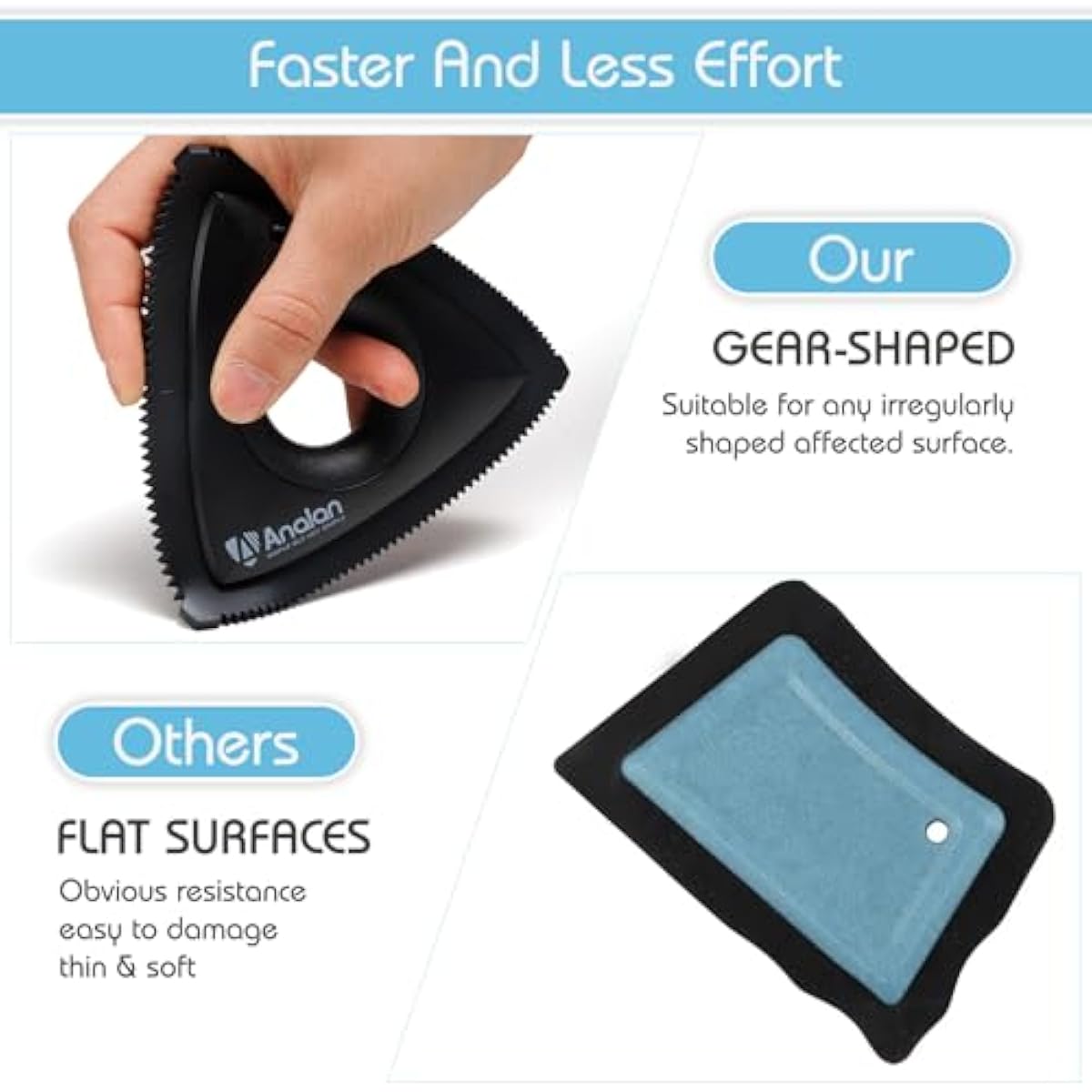 Analanan Mini Pet Hair Remover for Car Detailing Supplies, Carpet Dog Hair Remover, Jet Black
