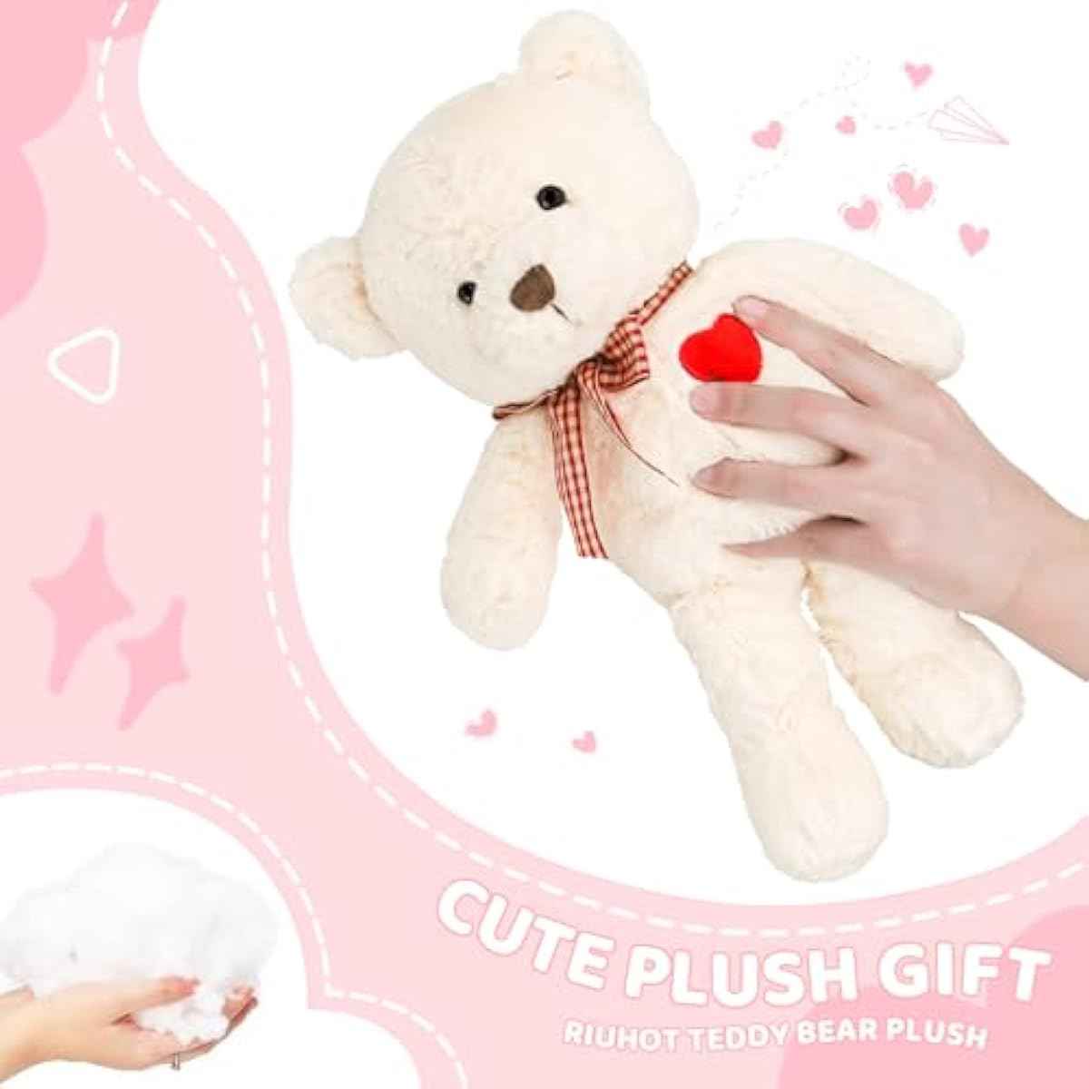 Small Teddy Bear with Heart Cute Brown Teddy Bear Stuffed Animal Soft Stuffed Bear Plush Bear Plushie Toys Gifts for Girlfriend Boyfriend Kid