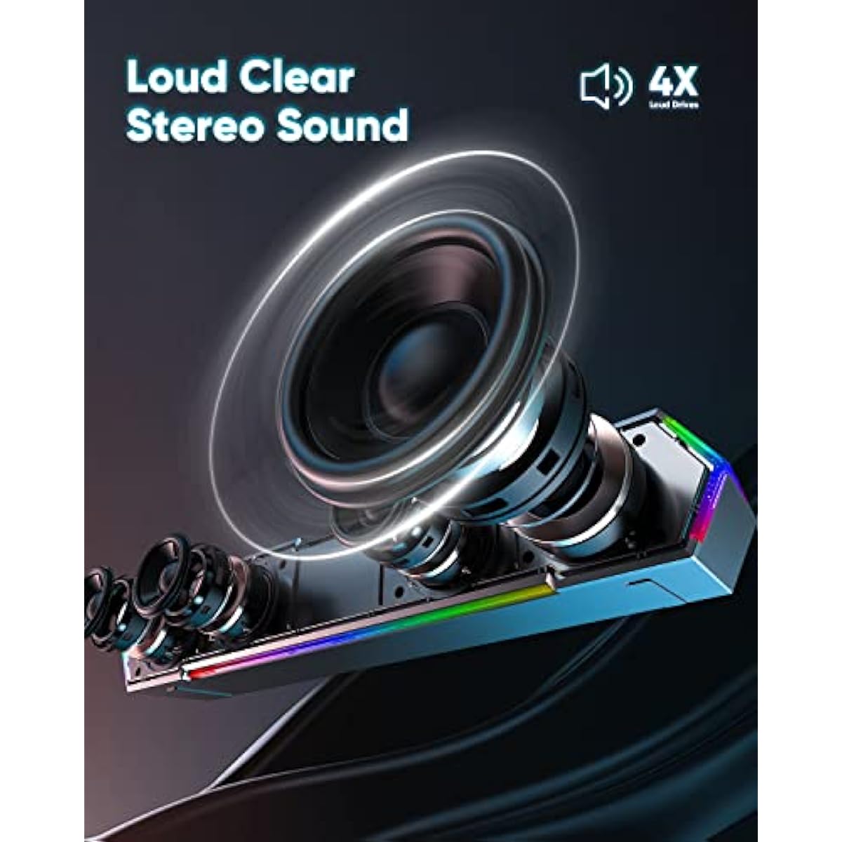 lenrue g11 computer speakers with clear sound and touch lights for pc desktop laptop monitor