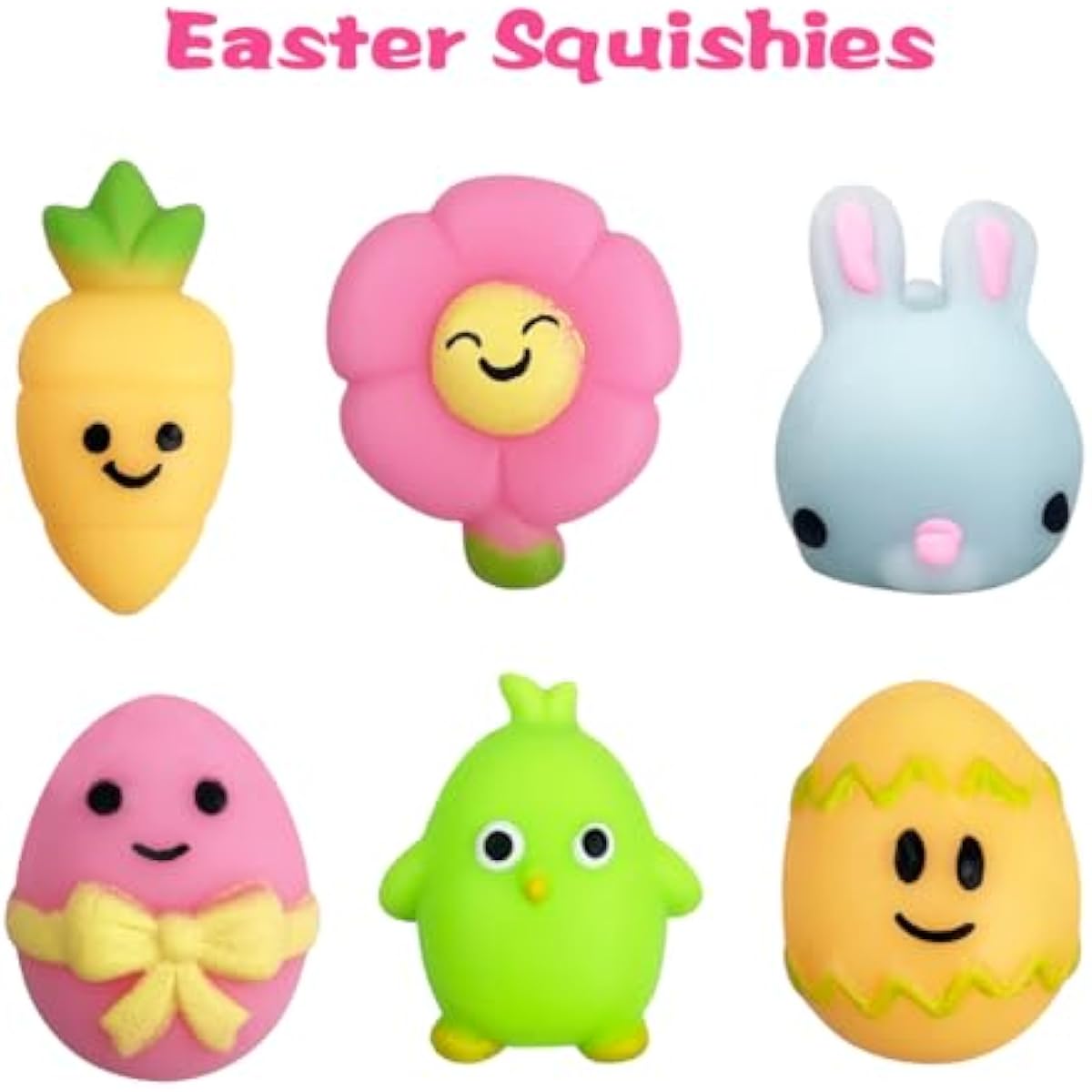 Jofan 6 Pack Easter Bubble Bath Bombs with Easter Squishy Toys Inside for Kids Girls Boys Easter Basket Stuffers Gifts