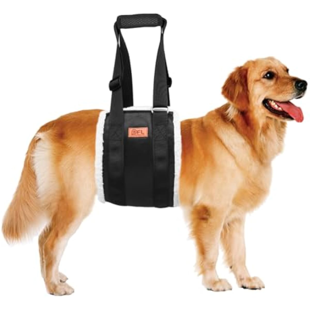 Adjustable dog lift harness for large dogs hind leg support with soft lift and rehab features