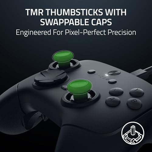Razer Wolverine V3 Tournament Edition 8K PC Wired Gaming Controller: 8000 Hz Polling Rate - TMR Thumbsticks w/Swappable Caps - Ergonomic Design - 6 Remappable Buttons - Fast Triggers - Black