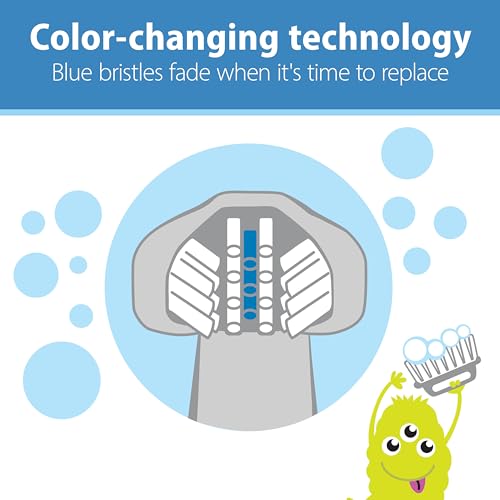dr. browns green monster triple-sided toddler toothbrush with suction cup base, ages 1-4 years