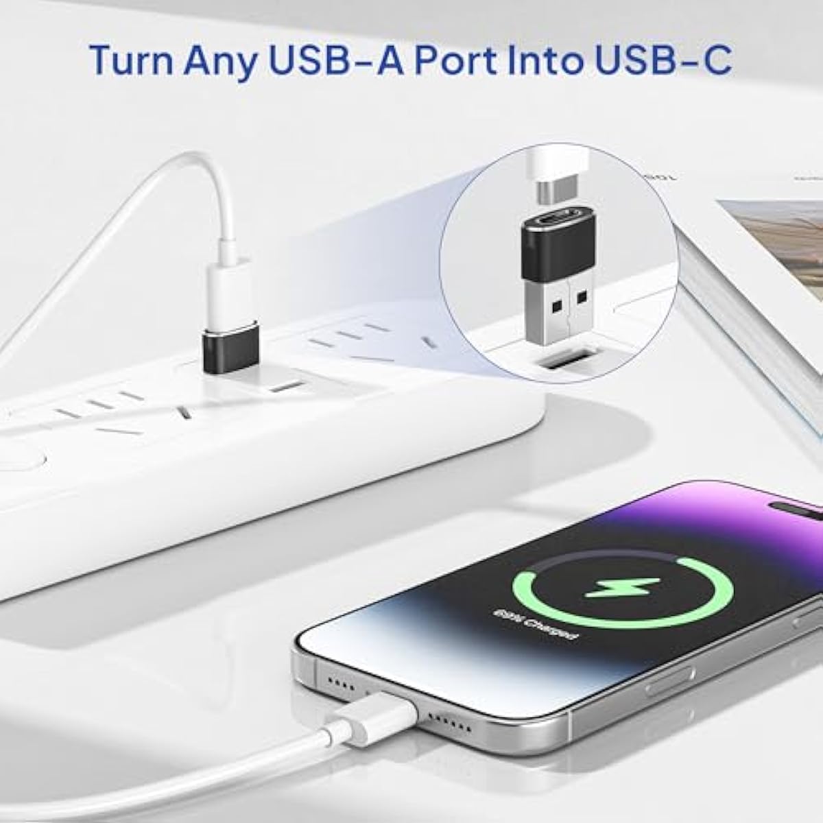 USB to USB-C Adapter for iPhone and Samsung, 4-Pack, Aluminum Alloy, Compact Design