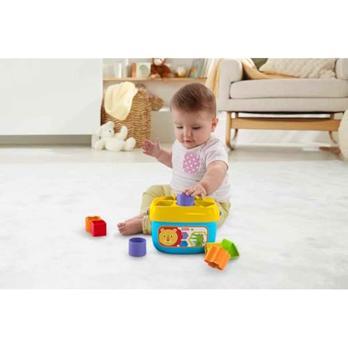 Fisher-Price Stacking Toy Baby's First Blocks Set of 10 Shapes for Sorting Play for Infants Ages 6+ Months