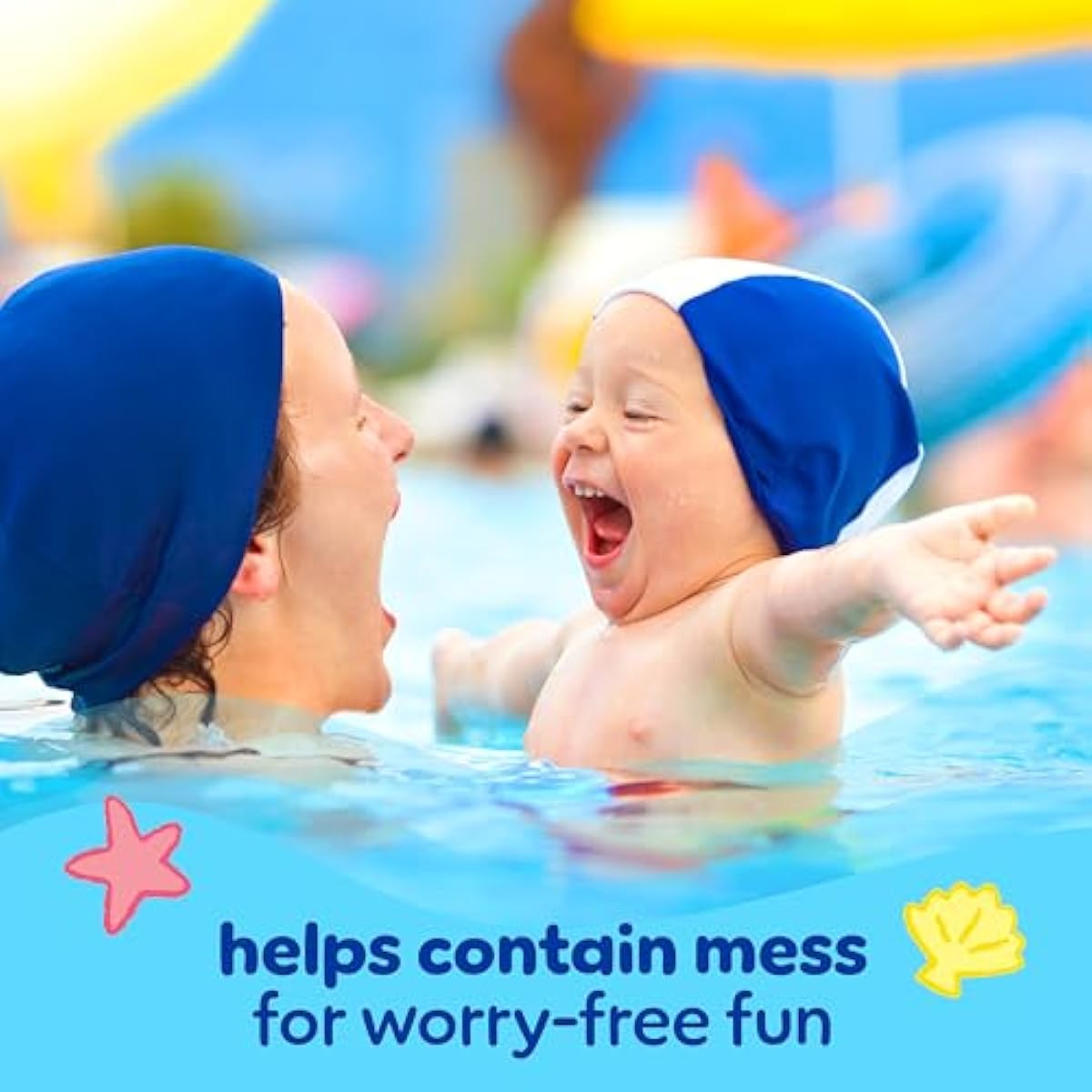 Pampers Splashers Disposable Baby Swim Diapers in Size 4, 18 Count, Gap-Free Protection