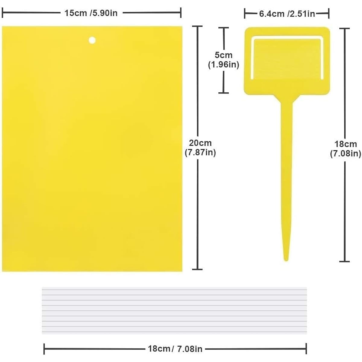 Gideal 20-pack yellow sticky traps for flying plant insects, 6x8 inches, 20pc twist ties included