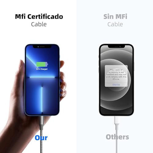 iphone 3 pack 10ft lightning nylon braided apple mfi certified fast charging cord