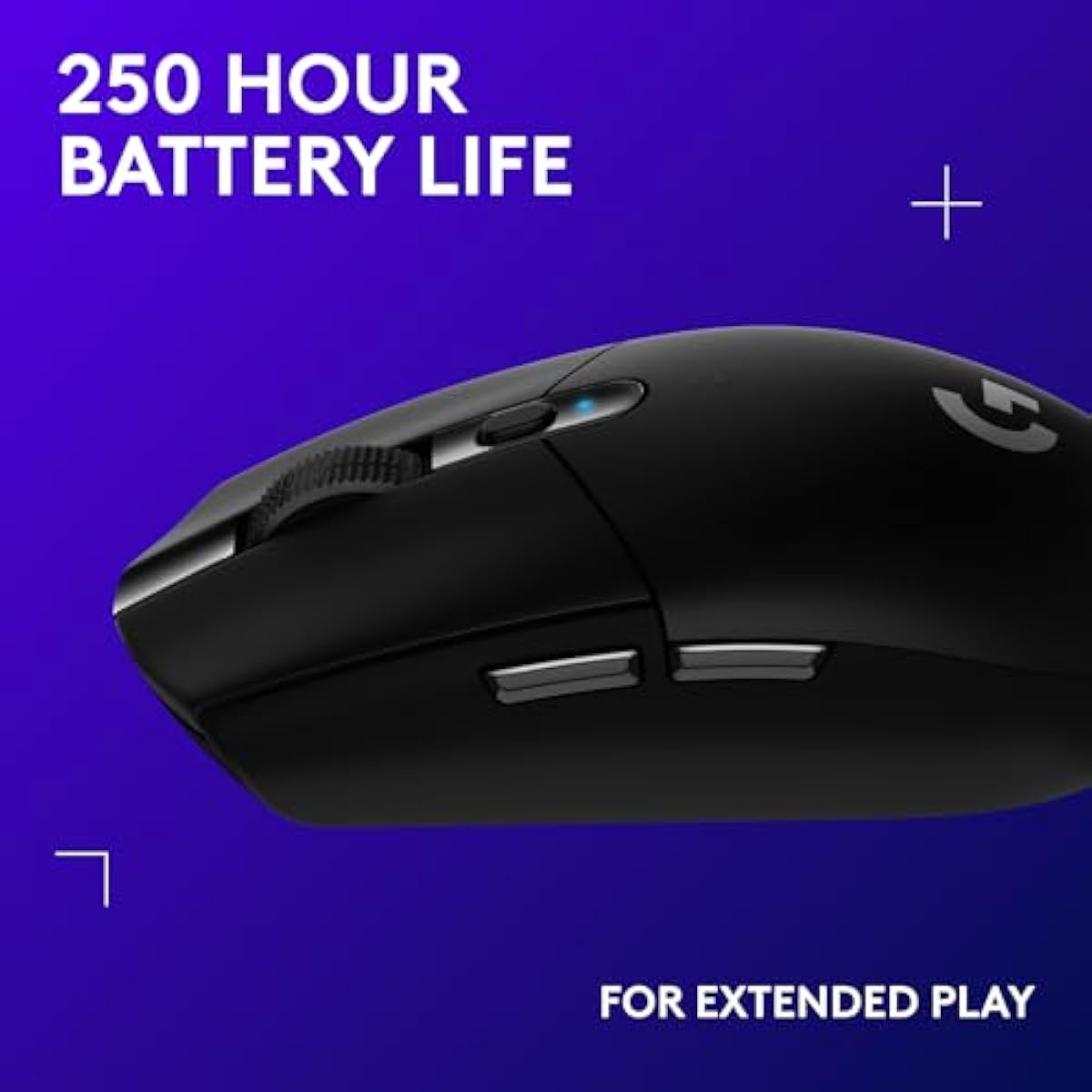Logitech G305 Lightspeed Wireless Gaming Mouse, Hero Sensor, 12,000 DPI, Lightweight, 6 Buttons, 250h Battery, PC, Mac - Black