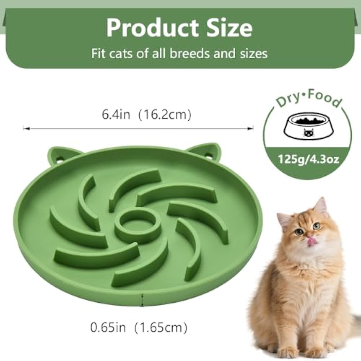 2Pcs Silicone Slow Feeder Cat Bowl,Puzzle Feeder,Interactive Toys,Slow Feeding cat Bowl Suitable for All Dry and Wet Foods,Easy to Clean Silicone Bowls (Green and Blue)