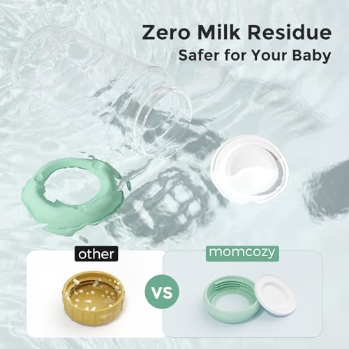 Momcozy Natural Baby Bottle, Wide-Neck, BPA Free Breast Milk Container, Storage Collection Bottle for Fridge & Milk Cooler, Breastfeeding Essential, 11 oz, 4 pcs