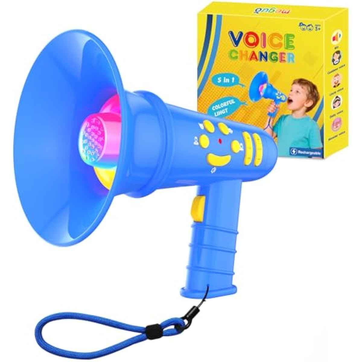 Voice Changer for Kids,Birthday Gift for Boys Girls Ages 3,4,5,6,7,8 - Boy Toys for 3-8+ Year Old - Noise Maker Prank Gift for Christmas,Easter,Halloween,Cool Gadgets for Boys Toddler (Blue)