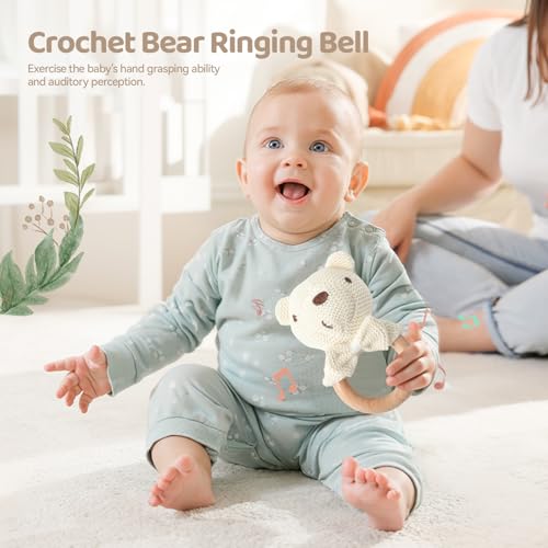 Mama Bear Pregnancy & Baby Shower Gifts Care Package - Eye Mask, Baby Rattle & Mug for New Mom