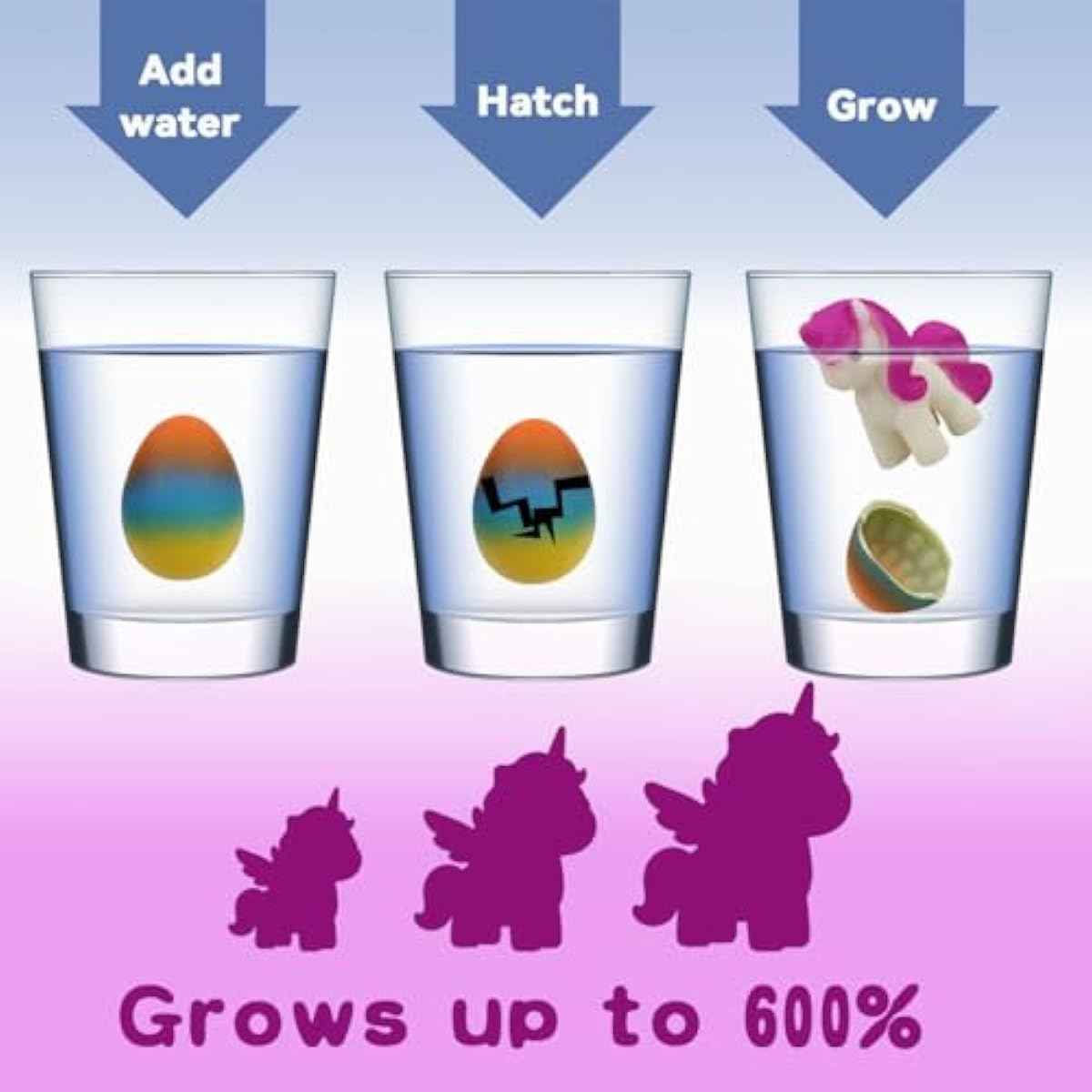 JoFAN 6 Pack Butterfly Unicorn Hatching Surprise Eggs Easter Eggs for Kids Boys Girls Easter Basket Stuffers Gifts Birthday Party Favors Fillers
