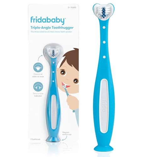 Frida Baby triple-angle toothhugger training toddler toothbrush blue 2 years and up for kids