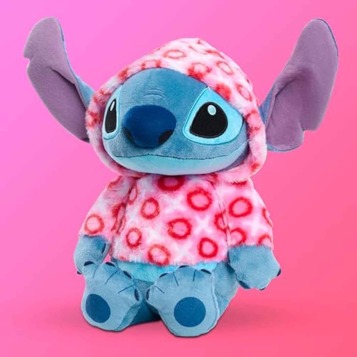 Disney Stitch Large 13-inch Valentines Heart Hoodie Plush Stuffed Animal, Soft & Huggable, Toy for Fans, Girls, Boys, Ages 2 and Up by Just Play