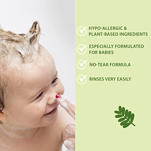 WBM Baby Care 3-in-1 Baby Shampoo, Body Wash & Conditioner, Care From Nature,100% Plant-Based, No Tear Formula, Safe on Babies Skin, Kids Shampoo 300 ml/ 10 fl. Oz