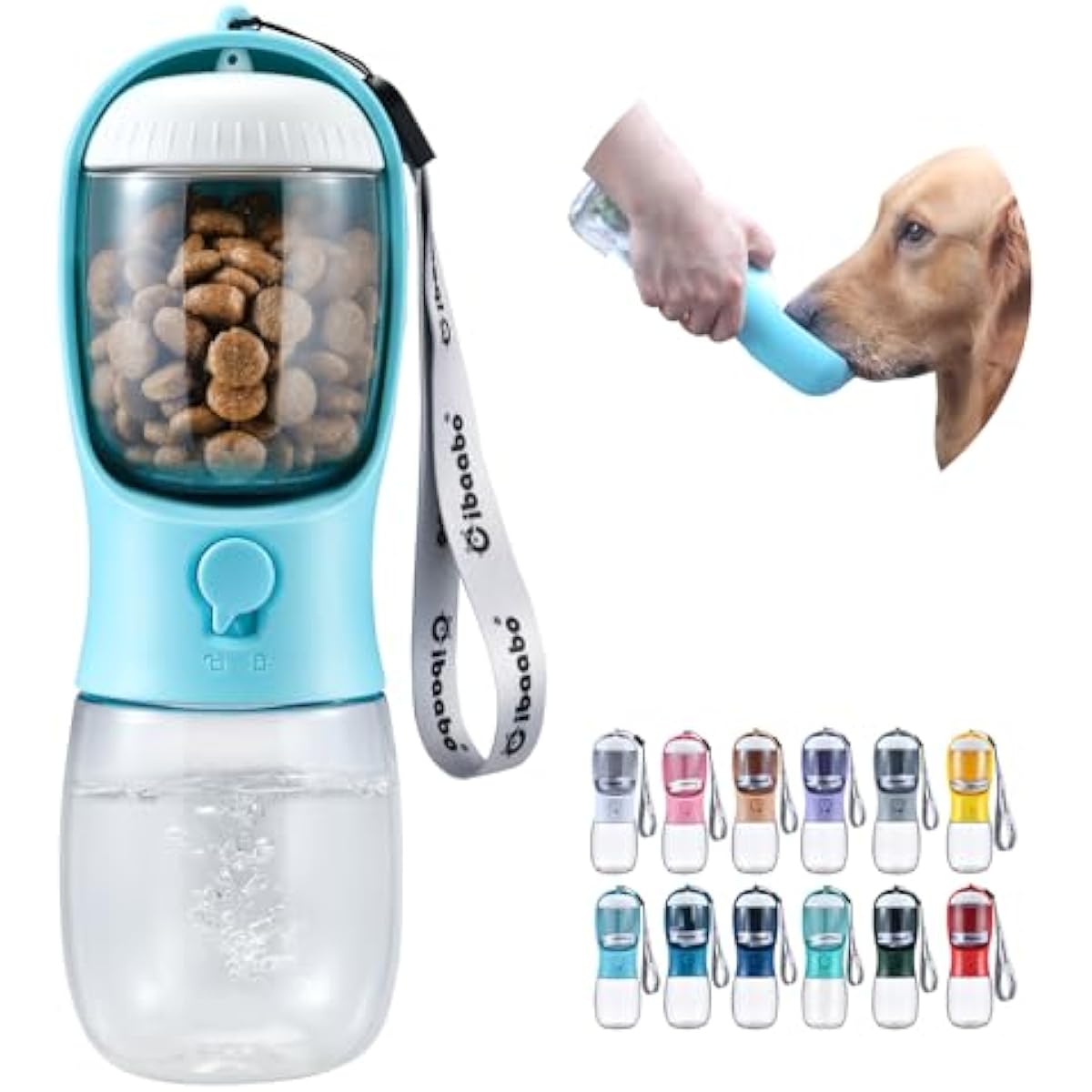 Dog Water Bottle with Food Container, Travel Puppy Water Bowl, Portable Pet Dispenser, Dog Gift Stuff Accessories Items, Puppy Essentials Necessities for Yorkie Cat Walking and Hiking