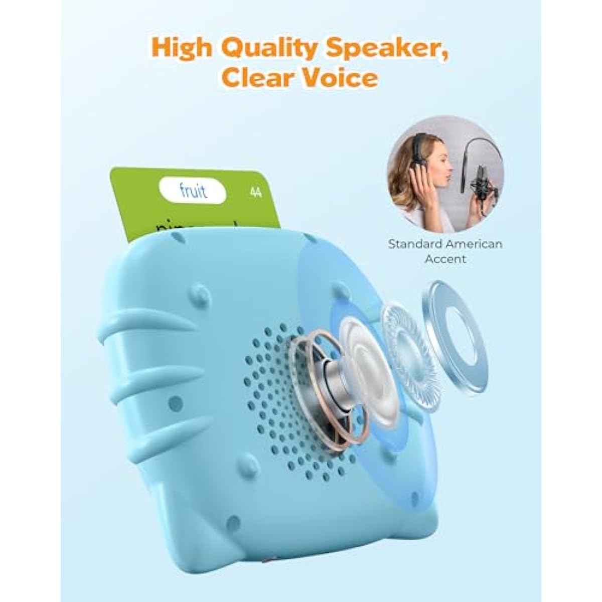 Talking Flash Cards for Toddlers 1 2 3 4 Year Olds, Montessori Language Learning with 224 Words, Pocket Speech Therapy Tools, and Speech Development Educational Playthings for Children