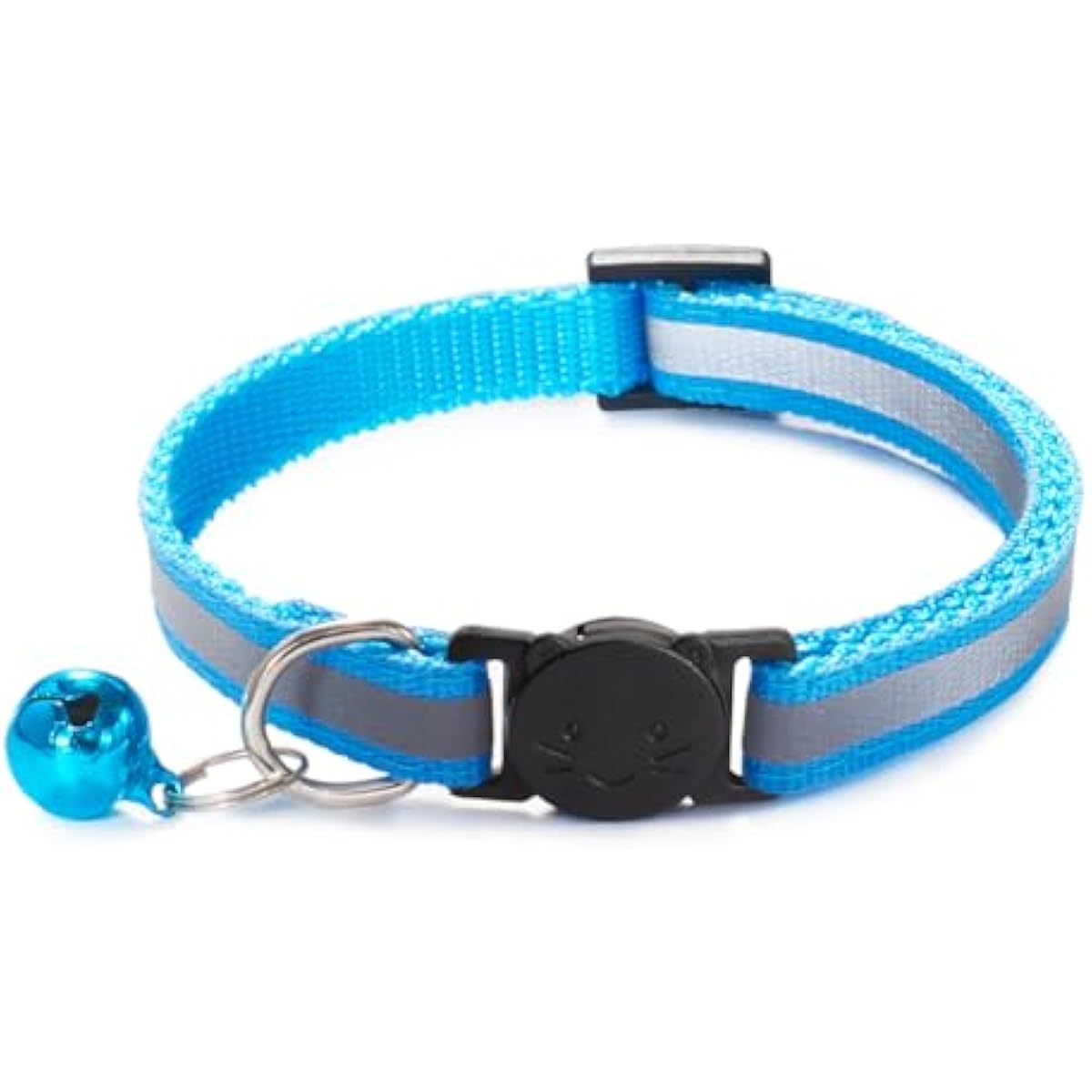 Nylon 6 Pack Reflective Cat Collar with Bell and Breakaway Buckle Adjustable 19-32cm Mixed Colors
