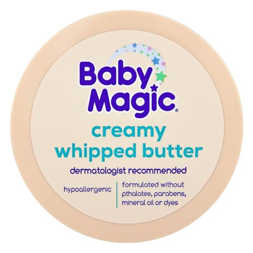 Baby Magic Creamy Whipped Butter Vanilla Oat, 8.4 oz, Gentle, Long-Lasting Moisture for Baby's Sensitive Skin